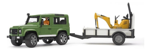 Juguetes Bruder Land Rover Defender With/traile Jcb Mic 2593 Color Verde oscuro