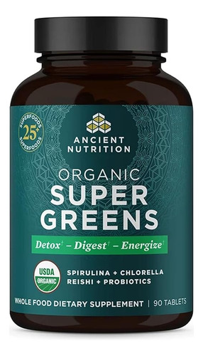 Ancient Nutrition Super Greens Desintoxicante 90 Tabletas