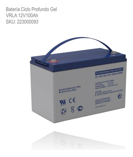 Bateria 12v 100ah Vrla Gel Ciclo Profundo Usb Xlt Huangcom BAT-12V-100