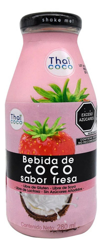 Bebida De Coco Sabor A Fresa Thai Coco 280ml