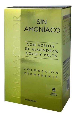  Farmacolor Tintura Kit Sin Amoníaco Los Números Tono 6 Rubio Oscuro