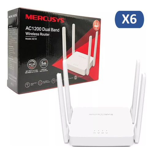Router Mercusys Ac10 Dual Band Ac1200 X 6 Und
