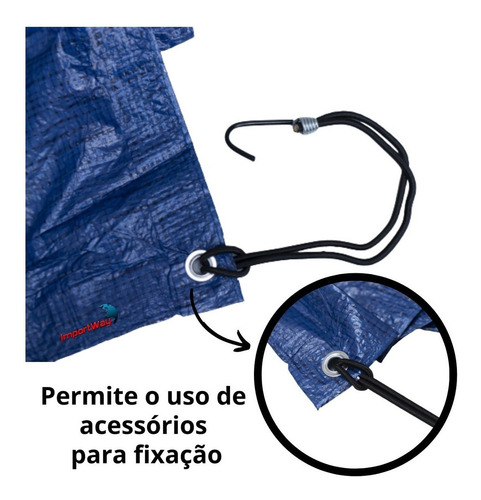 Imagem 7 de 10 de Lona 7,5x6 Azul Impermeavel Telhado Piscina Barraca Camping