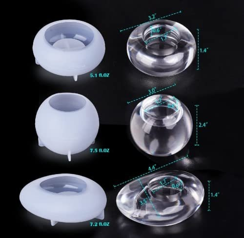 Moldes De Silicona Para Portavelas De Resina 3 Piezas Blanco