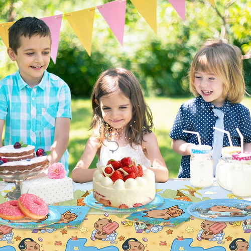 Vajilla Para Fiesta De Cumpleaños Con Temática De Carpincho