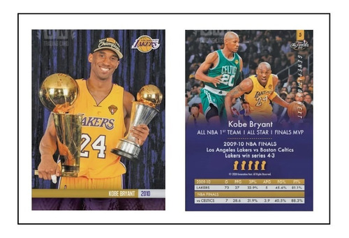 Kobe Bryant Los Lakers Nba Set 5 Campeonatos Tarjetas