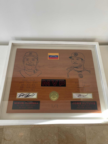 Miguel Cabrera Y José Altuve Cuadro Firmado 1/1 Grande