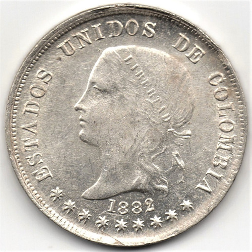 50 Centavos 1882 Bogotá Plata