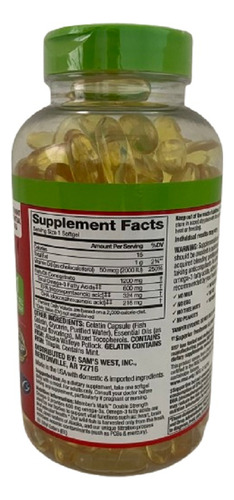 Omega 3 600mg 200 Softgels Members Mark