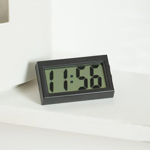 Mini Reloj Digital Para Salpicadero De Coche, Funciona Con Pilas Y Visualización Lcd Transparente, Reloj Digital Pequeño Con Soporte Autoadhesivo, Reloj Adherido Para Vehículo, Camión, Motocicleta 2pz