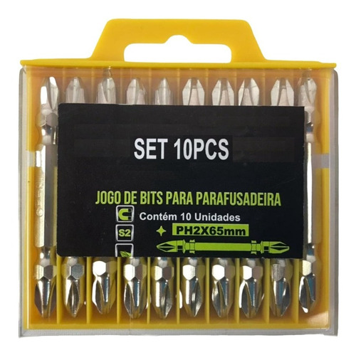 Kit Bits Ponteira Longa Parafusadeira E Furadeira  (kit10pc)