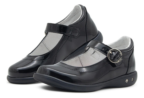 Zapato Escolar Niña Karsten Charol Negro Antiderrapante