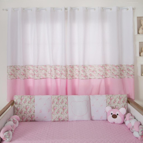 Cortina Dengoso 2.00 Mts Quarto Infantil Bebe Rosa Enxovall