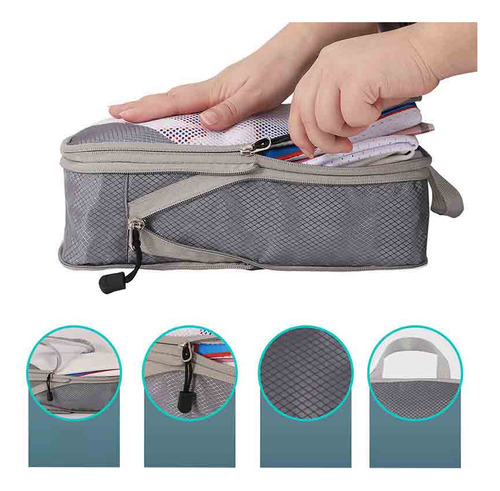 Cubos De Embalaje De Compresión Para Maletas De Viaje, 4 Uni