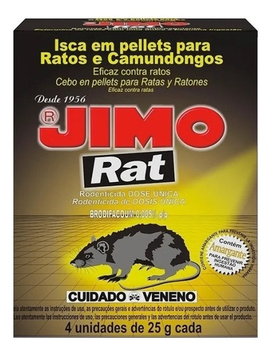 Jimo Rat Caja 4 Unidades X 25gr C/u Veneno Para Rata