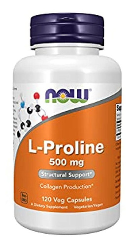 Suplementos Now, L-prolina 500 Mg, Producción De Colágeno, S