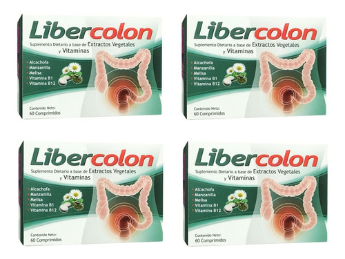 Libercolon Colon Irritable Transito Lento Digestivo X4