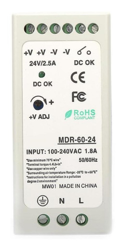 Fuente De Alimentación Industrial Din Rail De Salida Única 6