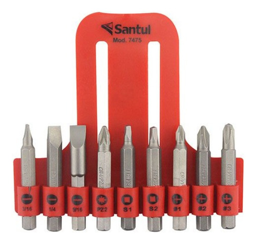 Juego 9 Puntas Para Desarmador Combinadas Santul 7475