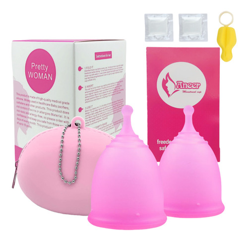 Copa Menstrual De Silicona 2 Pzs L Plus S+ Caja De Silicona