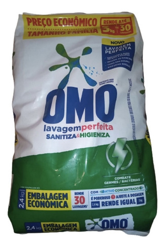 Kit 3 Lava-roupas Em Pó Omo Sanitiza & Higieniza 2,4 Kg