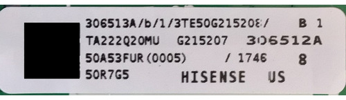 Main Fuente Hisense 306513 Rsag7.820.10808/roh Modelo 50r7g5 (Usado)