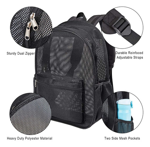 Mochila De Malla Resistente, Mochila Transparente Estud...