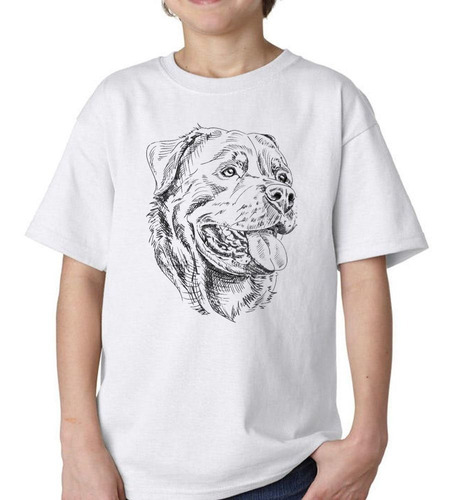 Remera De Niño Rottweiler Dibujo Art