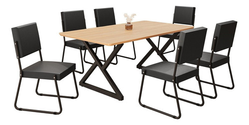 Conjunto Sala De Jantar Mesa 160x90cm Base Império Df