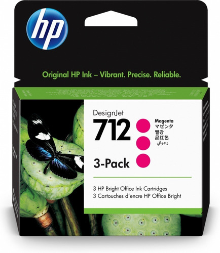 Cartucho Hp Designjet 712 Magenta Original 29ml 3 Piezas