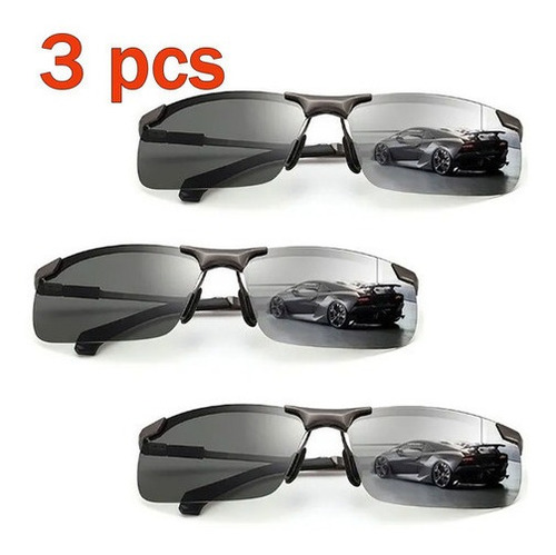 Óculos De Sol Fotocromáticos 3 Peças Lentes Polarizadas