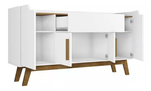 Buffet Argo 2 Portas – Off White/ Cedro - Lidecor Móveis & Decoração