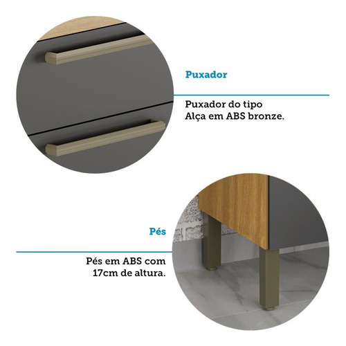 Paneleiro Simples Com 2 Portas 100% Mdf Itália Espresso