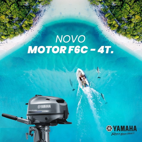 Motor De Popa Yamaha 6hp 2025 - 4 Tempos Rabeta Curta F6cmhs