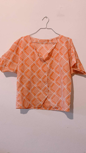 Blusa Cuadrille Naranja Vintage