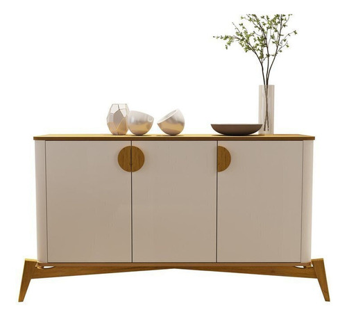 Conj Cristaleira E Buffet Buriti Com Os Cantos Curvos, Wt