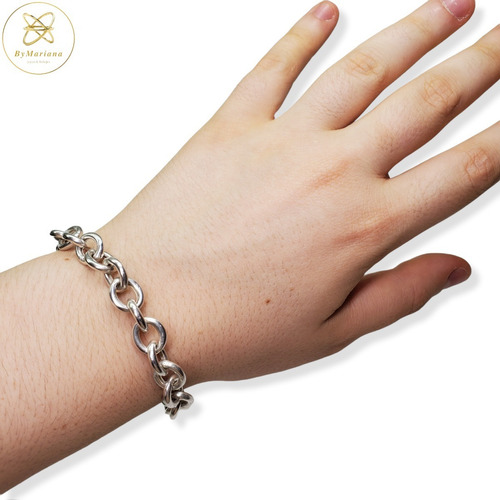 Imagen 6 de 7 de Pulsera Plata Argollas Ovaladas Chicas Nro 2