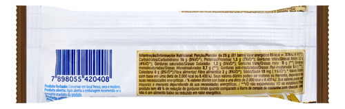 Barra de cereal Naturale sabor brigadeiro, aveia, chocolate e quinua 25 g