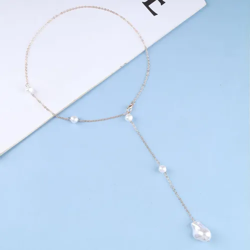 Iaceble Boho Collar Largo De Perlas Lariat Collar De Perlas