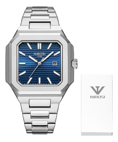 Reloj de cuarzo clásico cuadrado Nibosi 2689 para hombre