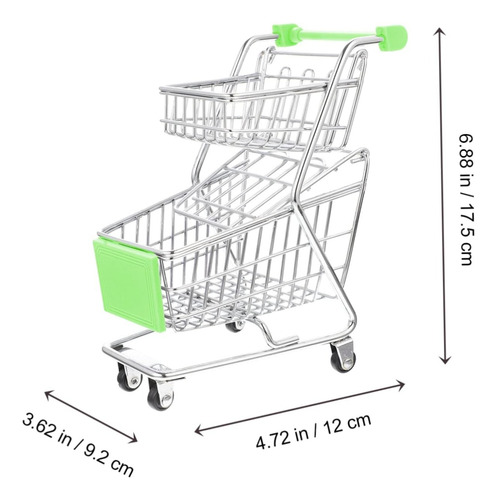 Mini Carrito De Compras Supermercado Multiusos Metal 2 Pzs