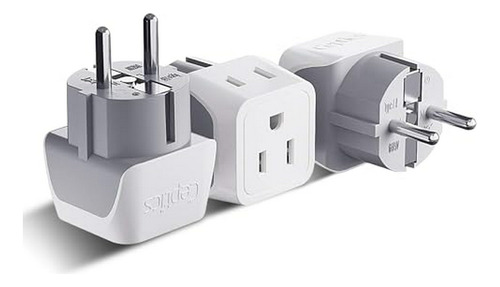 Adaptador De Enchufe Schuko Para Viajes - Tipo E/f (3 Pack)