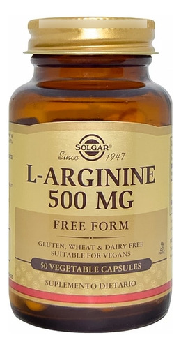 L-arginina 500 Mg 50 Capsulas Solg - Unidad a $1778