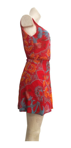 Vestido Corto Rojo Estampado