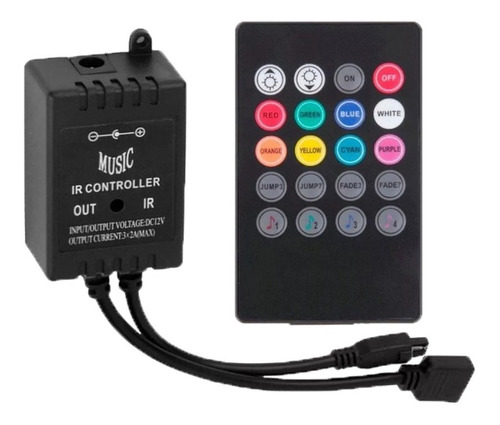 Controlador Infrarrojo Rgb Audioritmica Rgb Control Remoto 5050 3528