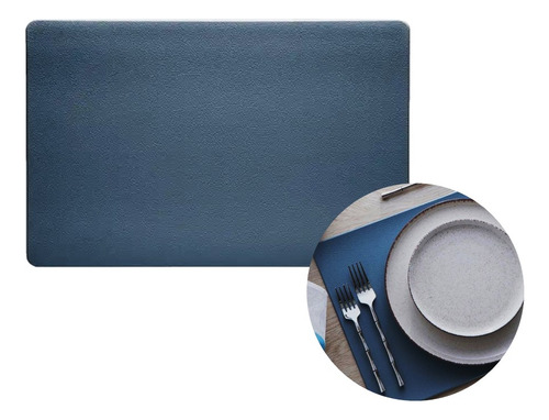 Jogo 10 Lugar Americano Retangular Pvc Azul 44cm Em Casa Tem