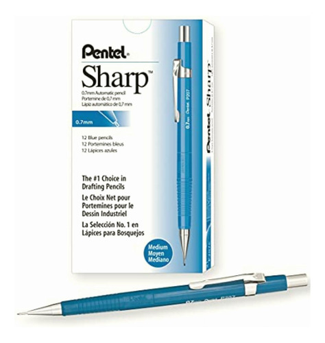 Pentel P207c Sharp Automatic Pencil, 0.7mm Lead Size, Blue