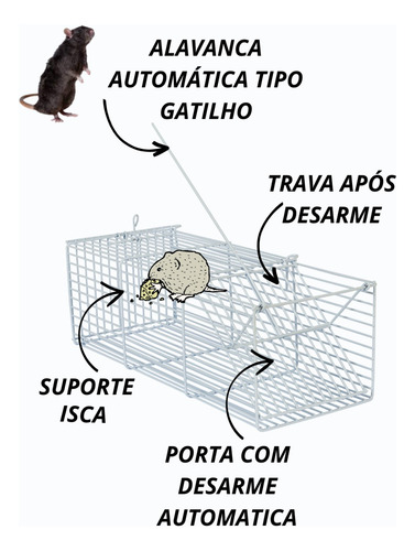 Armadilha Ratoeira Pega Ratos E Roedores