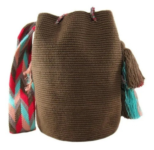 Mochila Wayuu Cafe Original Hecha A Mano