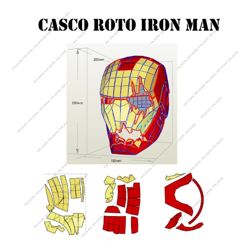 Casco Roto Iron Man  Papercraft